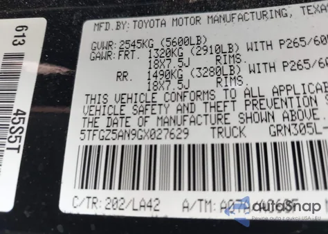 2016 Toyota Tacoma Limited from USA, damaged, VIN 5TFGZ5AN9GX027629